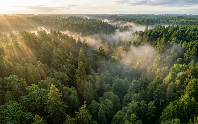 Towering native oak canopy supporting hundreds of native pollinator species